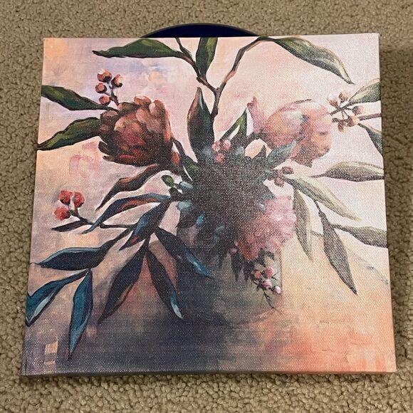 NWT 8x8 Unframed Stretched Printed Canvas Floral‎ Design - Picture 1 of 1